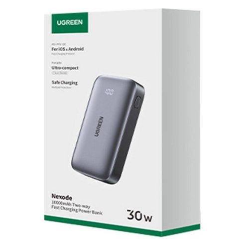 UGREEN Nexode PB502 powerbank, 10000mAh, USB + USB-C, 30W PD (fekete)