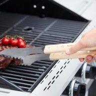   Barbecook BC-ACC-7070 luxus rozsdamentes acél fogó, gumifa nyél, 100% FSC, 40cm