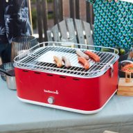   Barbecook BC-CHA-1019 Carlo asztali faszenes grill, piros, 44x33x21cm