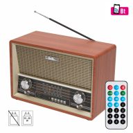   SAL RRT 4B retro asztali rádió, multimédia lejátszó, BT, USB/MicroSD, AUX, Rádió, EQ, ~16 óra üzemidő