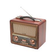   SAL RRT22 hordozható retró rádió multimédia lejátszóval, Bluetooth hangszóró, 3-sávos rádió, MP3 lejátszás USB/microSD eszközről, akkumulátor